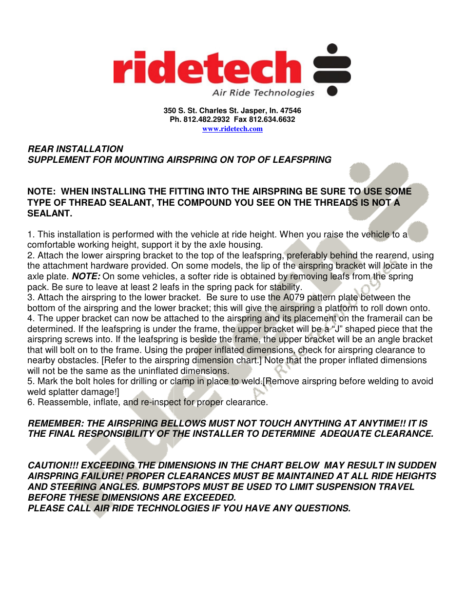 Ridetech 12014099 User Manual | Page 2 / 4