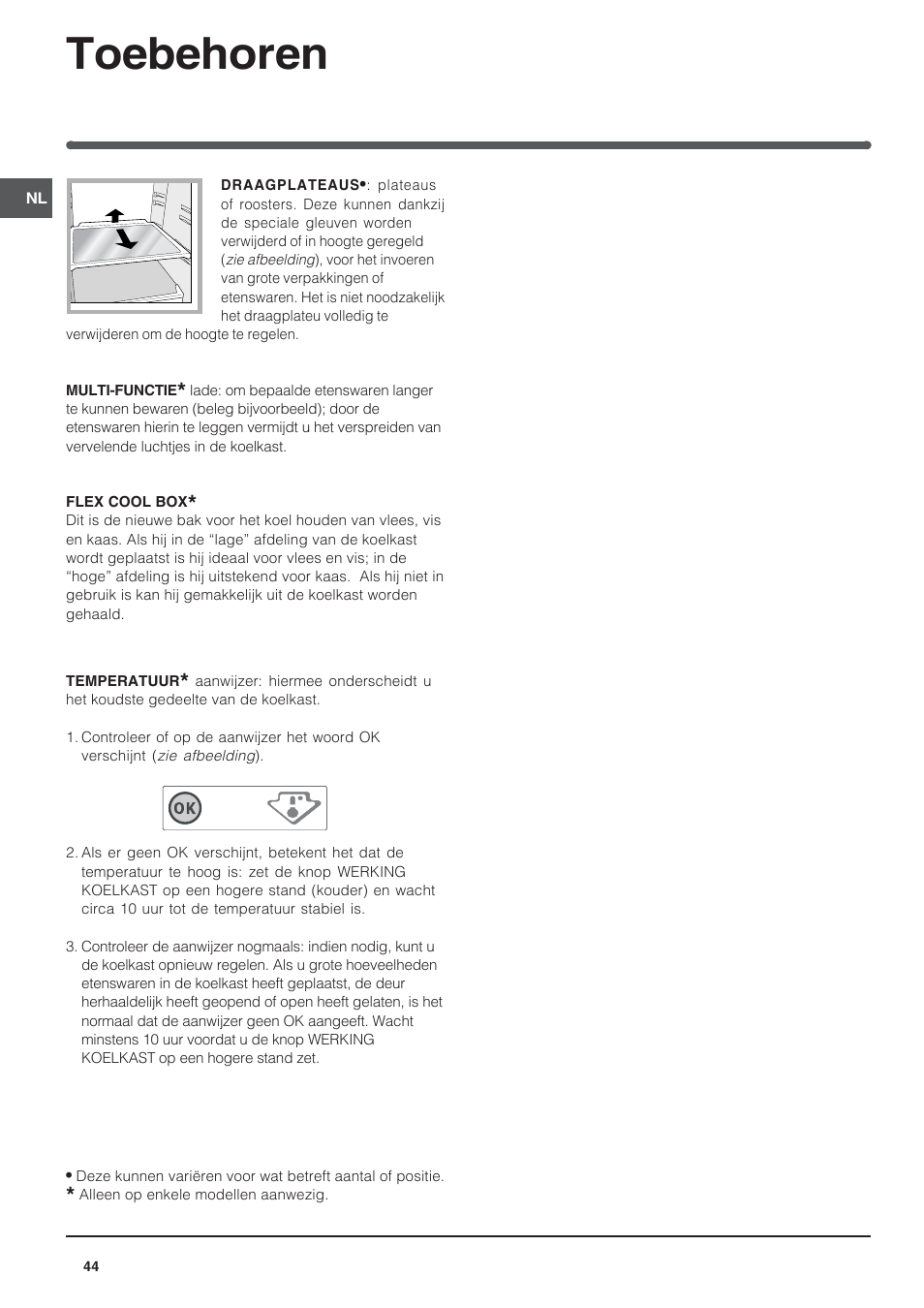 Toebehoren | Indesit BAAN 14 X User Manual | Page 44 / 80