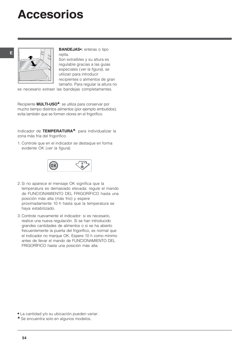 Accesorios | Indesit BAAN 14 X User Manual | Page 54 / 80