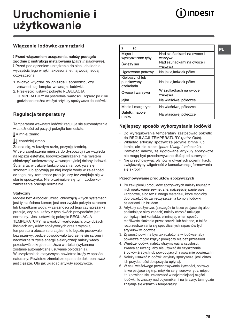 Indesit BAAN 14 X User Manual | Page 75 / 80