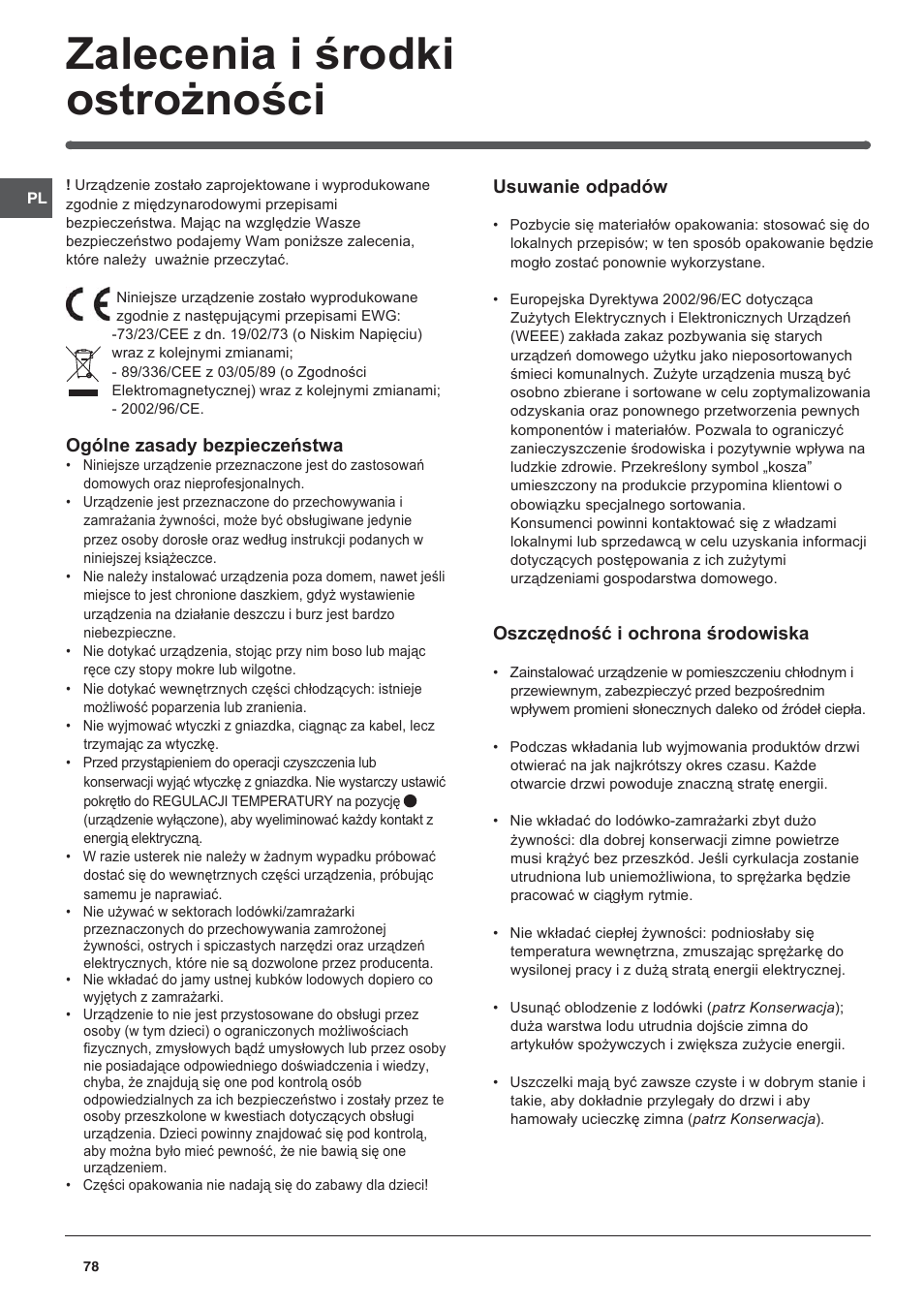 Indesit BAAN 14 X User Manual | Page 78 / 80
