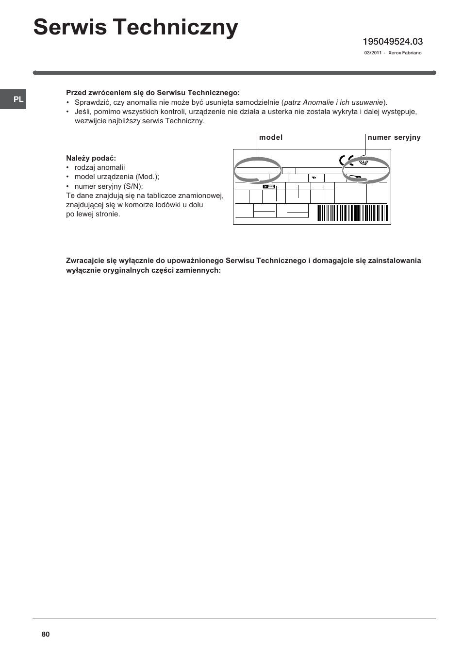 Indesit BAAN 14 X User Manual | Page 80 / 80