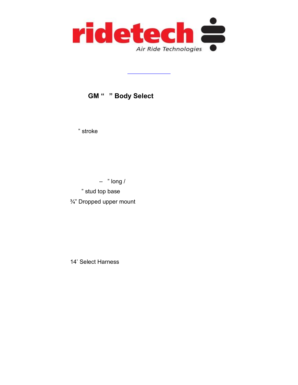 Ridetech 11243510 User Manual | 4 pages