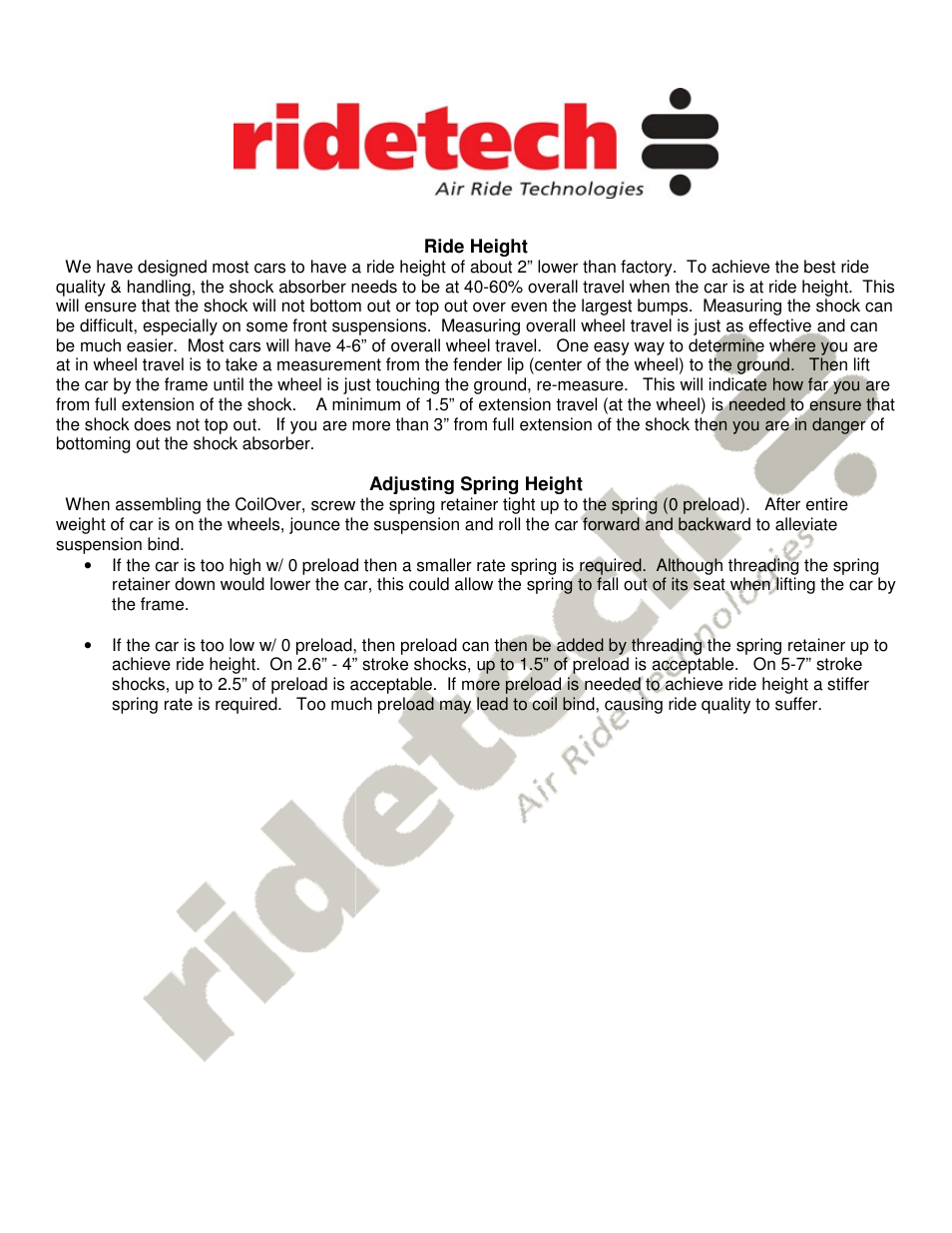 Ridetech 11243509 User Manual | Page 4 / 4