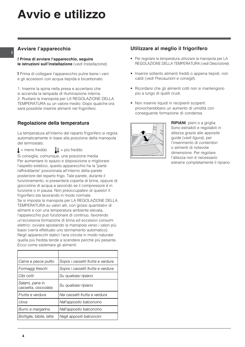 Avvio e utilizzo | Indesit BAAAN 13 X User Manual | Page 4 / 48