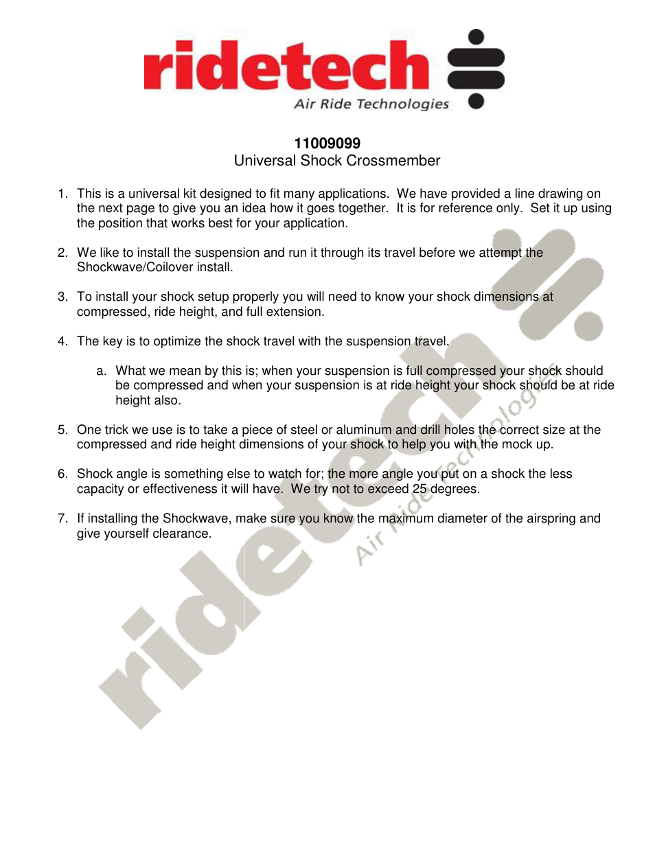 Ridetech 11009099 User Manual | Page 2 / 3