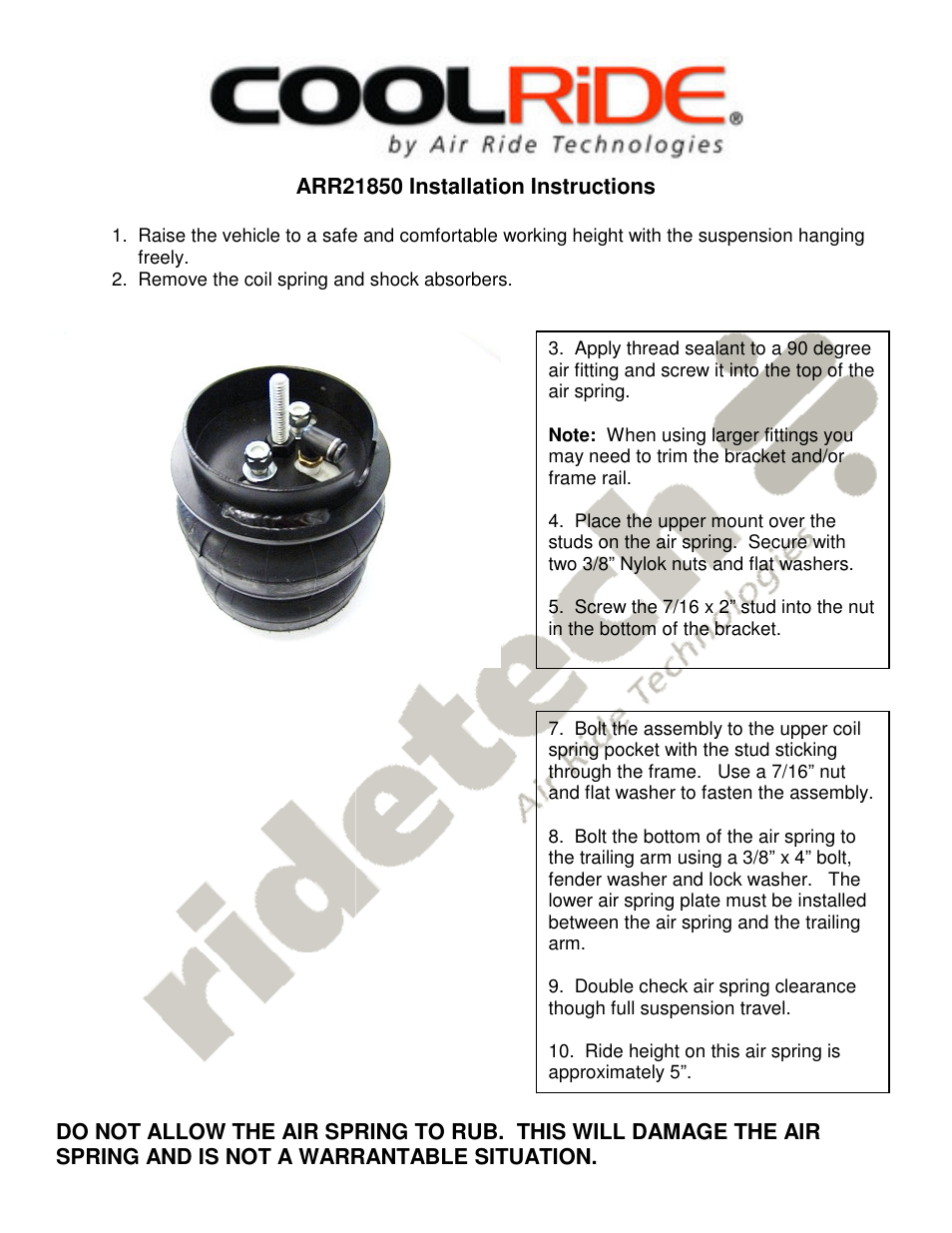 Ridetech 11464000 User Manual | Page 3 / 3