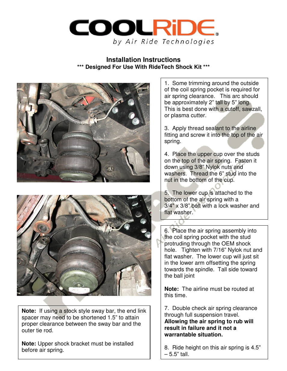 Ridetech 11391099 User Manual | Page 2 / 2