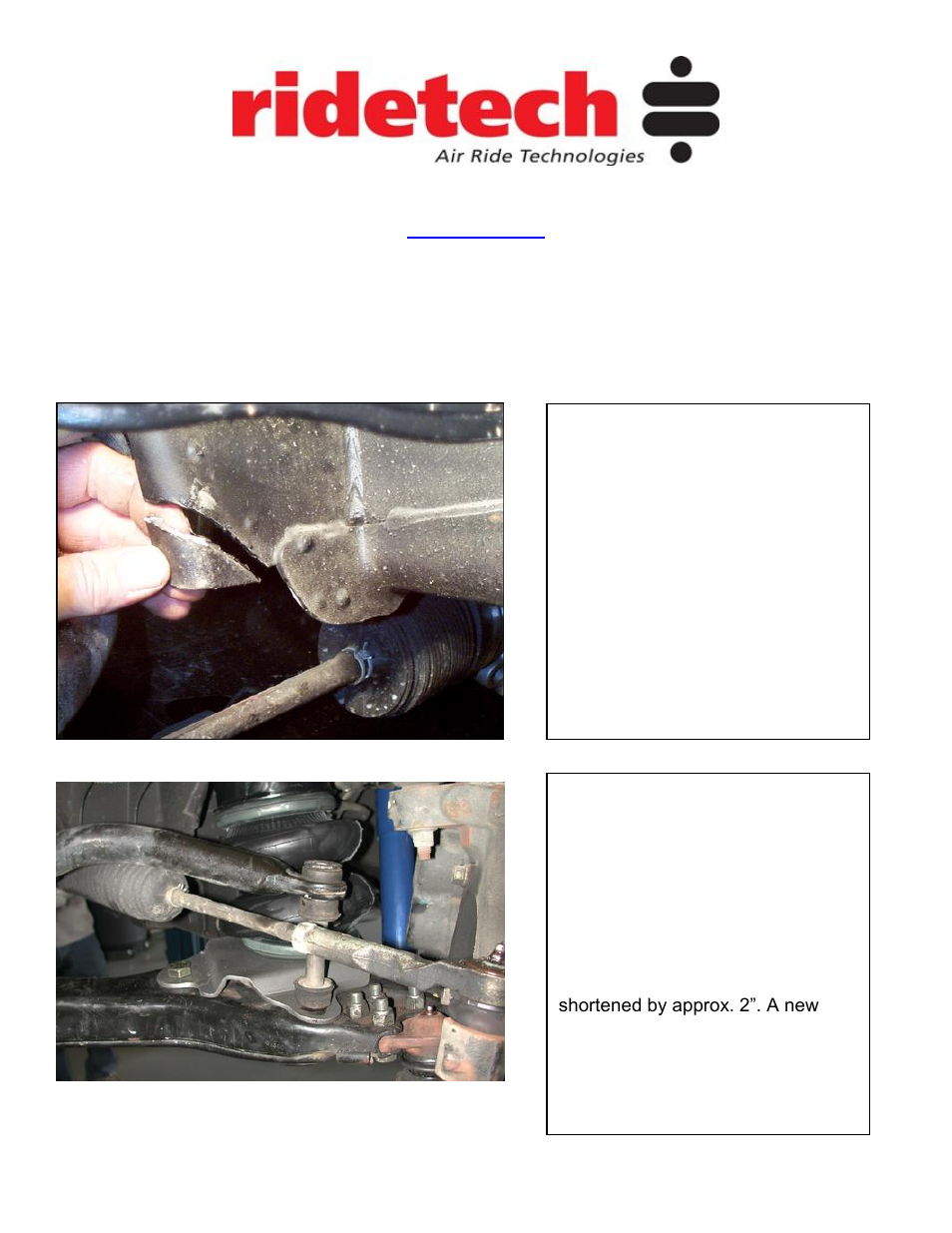 Installation instructions | Ridetech 11381099 User Manual | Page 2 / 3