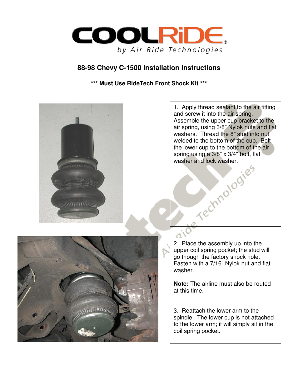 Ridetech 11371099 User Manual | Page 2 / 3