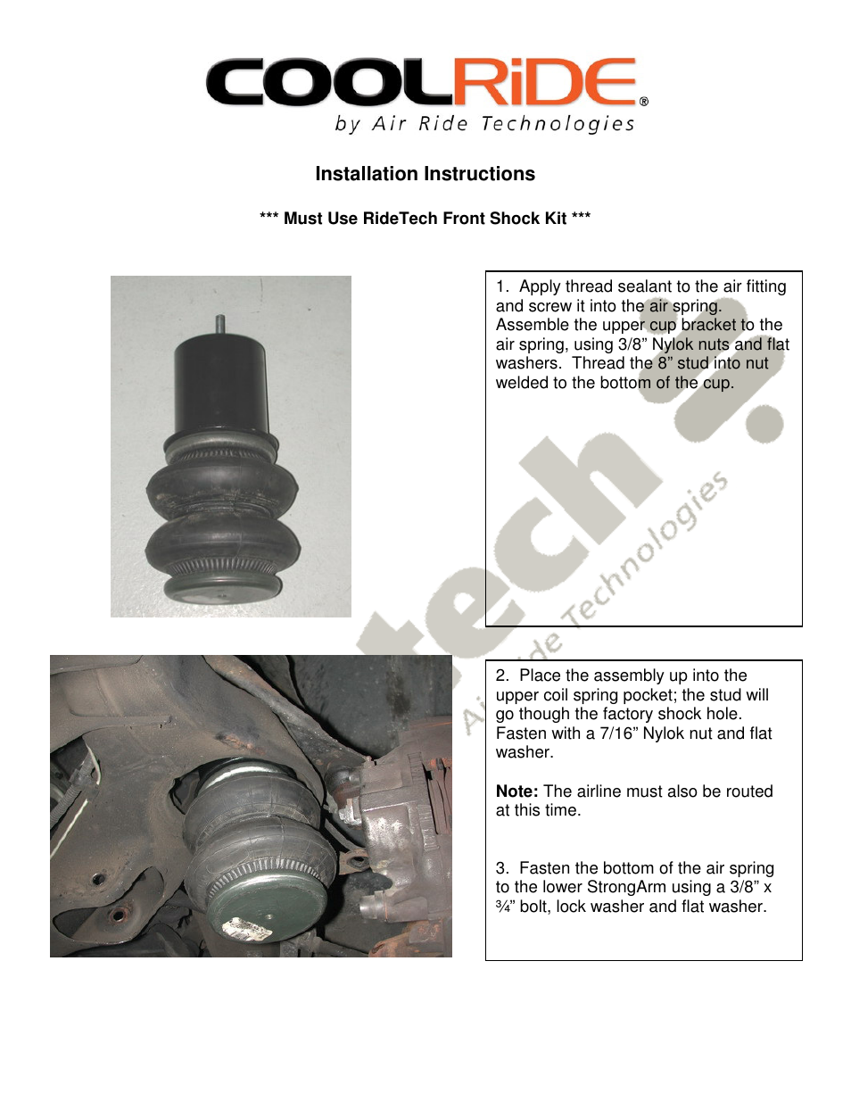 Ridetech 11370999 User Manual | Page 2 / 3