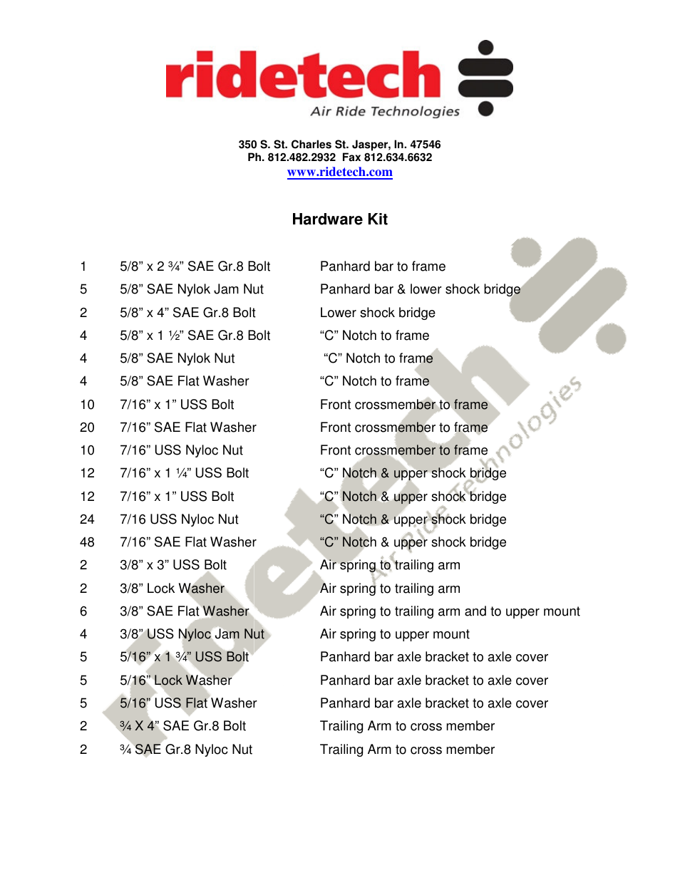 Ridetech 11336799 User Manual | Page 2 / 8