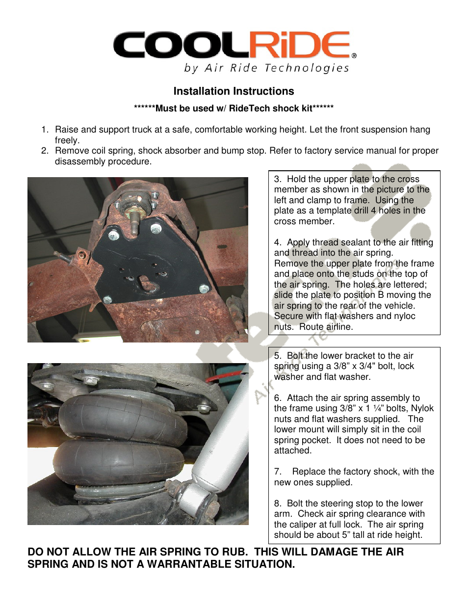 Ridetech 11331099 User Manual | Page 2 / 2