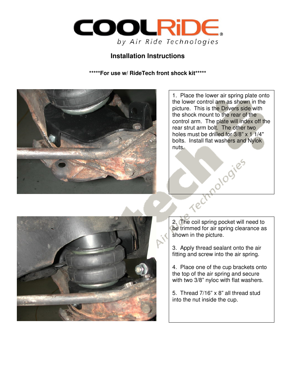 Ridetech 11281099 User Manual | Page 2 / 3