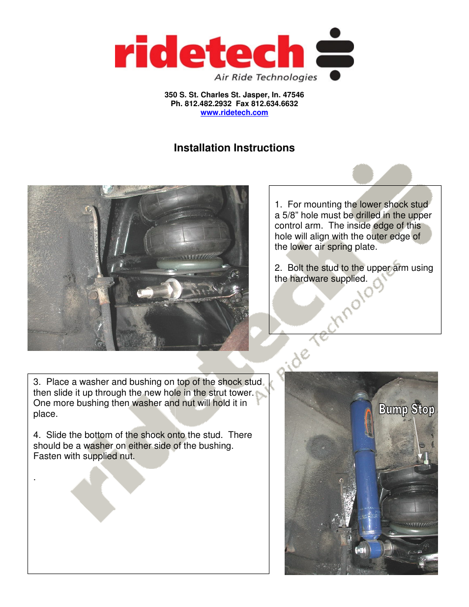 Ridetech 11250500 User Manual | Page 2 / 2