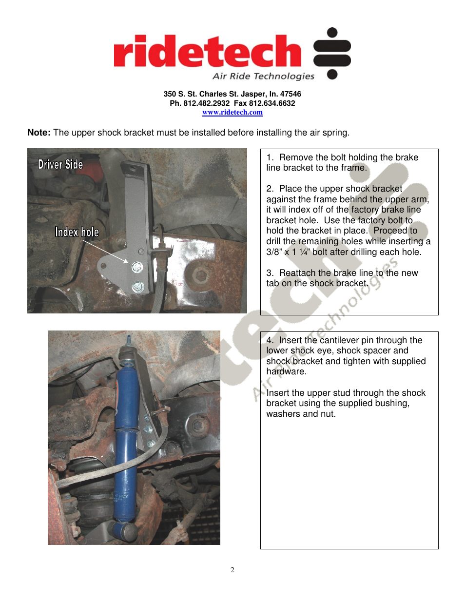 Ridetech 11160500 User Manual | Page 2 / 2