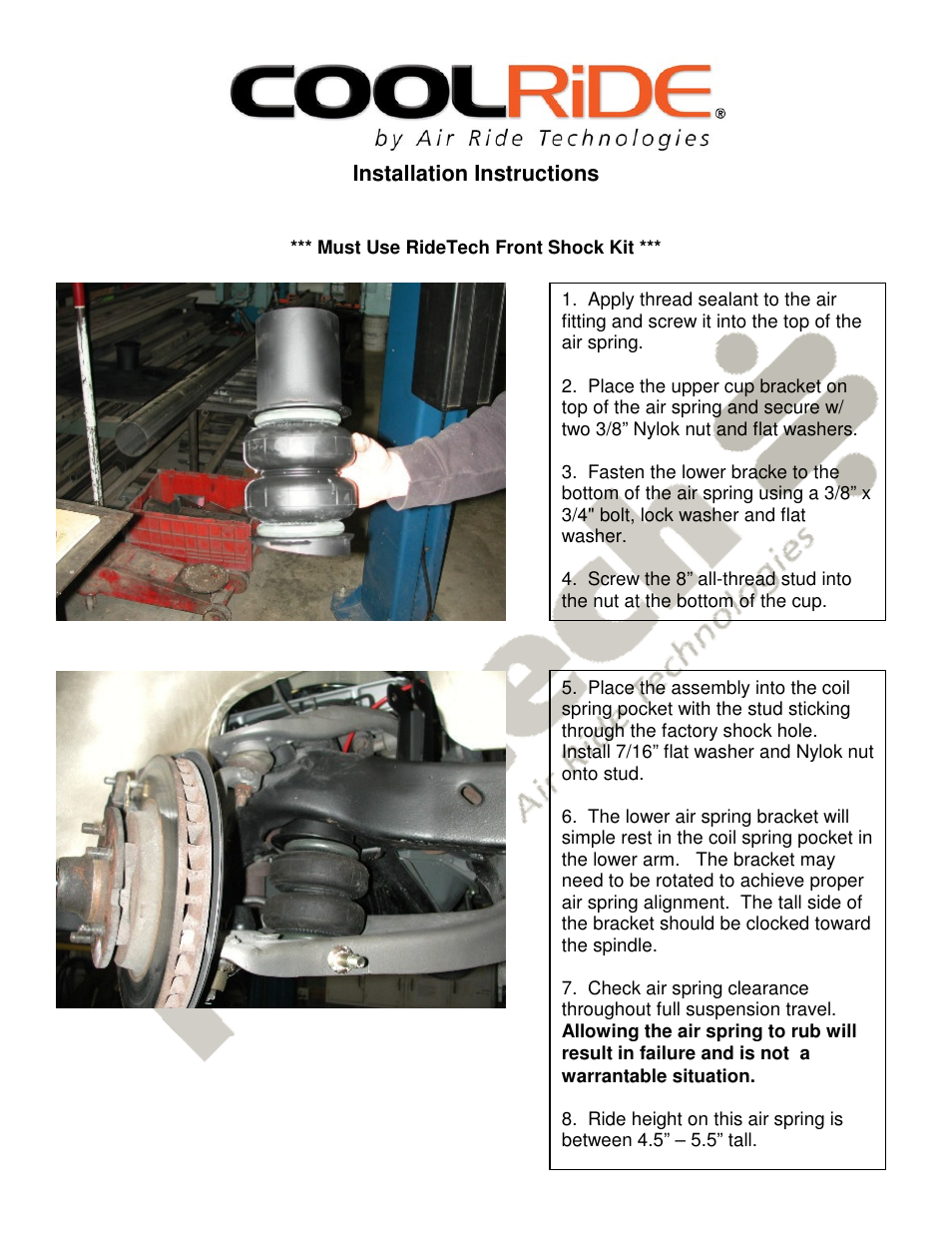 Ridetech 11151099 User Manual | Page 2 / 2