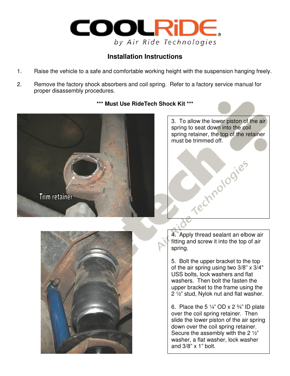 Ridetech 11144099 User Manual | Page 2 / 3