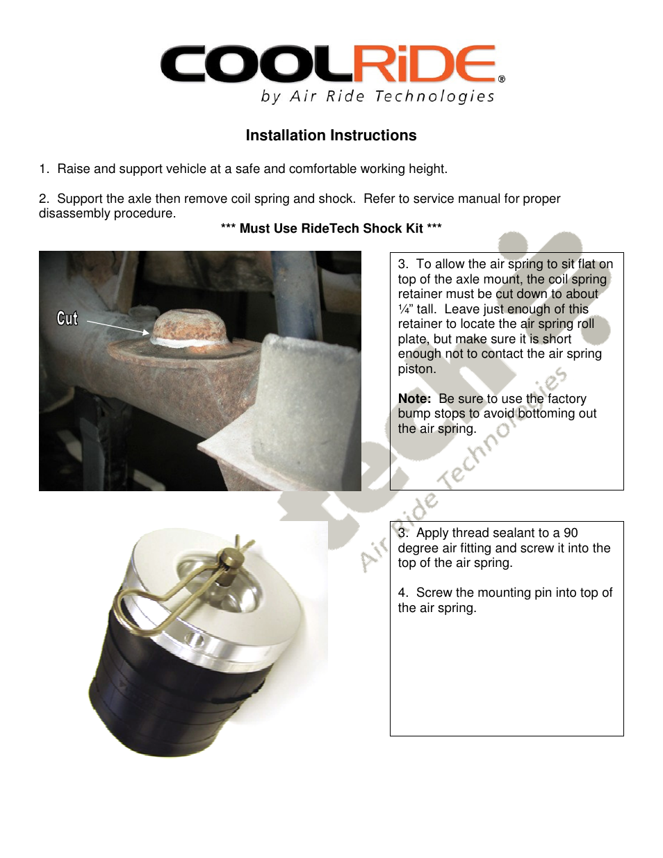 Ridetech 11114099 User Manual | Page 2 / 3