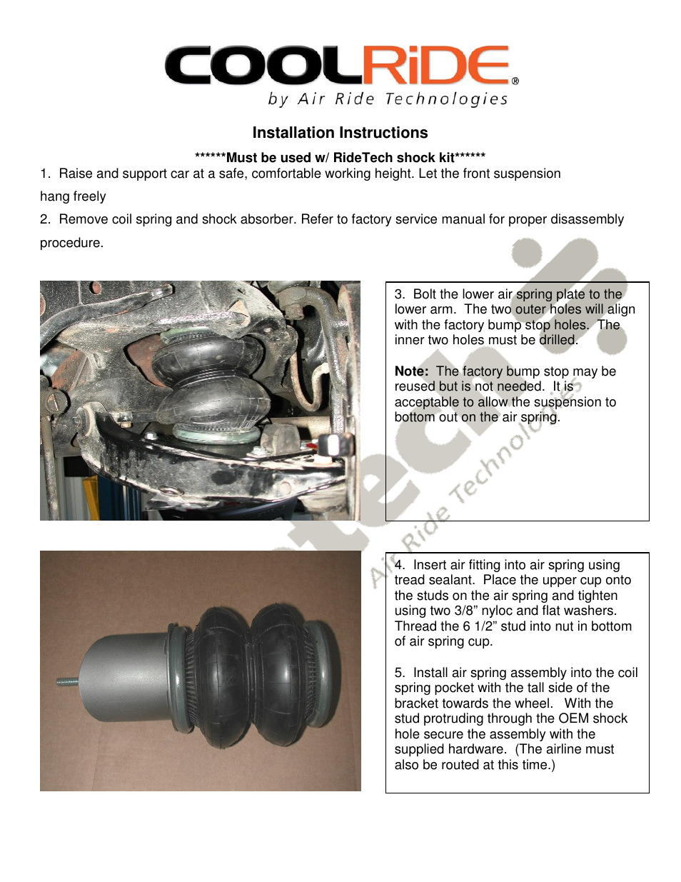 Ridetech 11051099 User Manual | Page 2 / 3