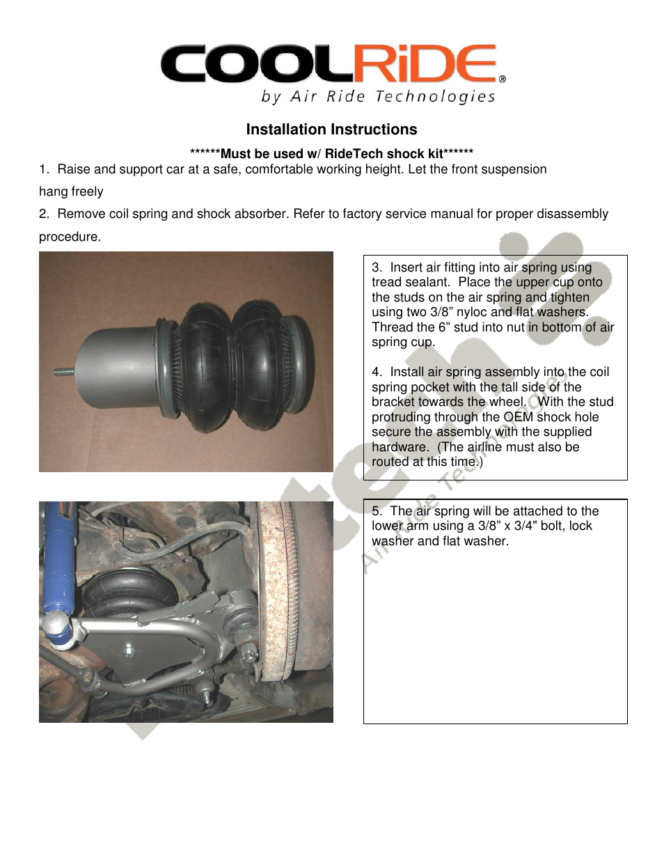 Ridetech 11050999 User Manual | Page 2 / 3