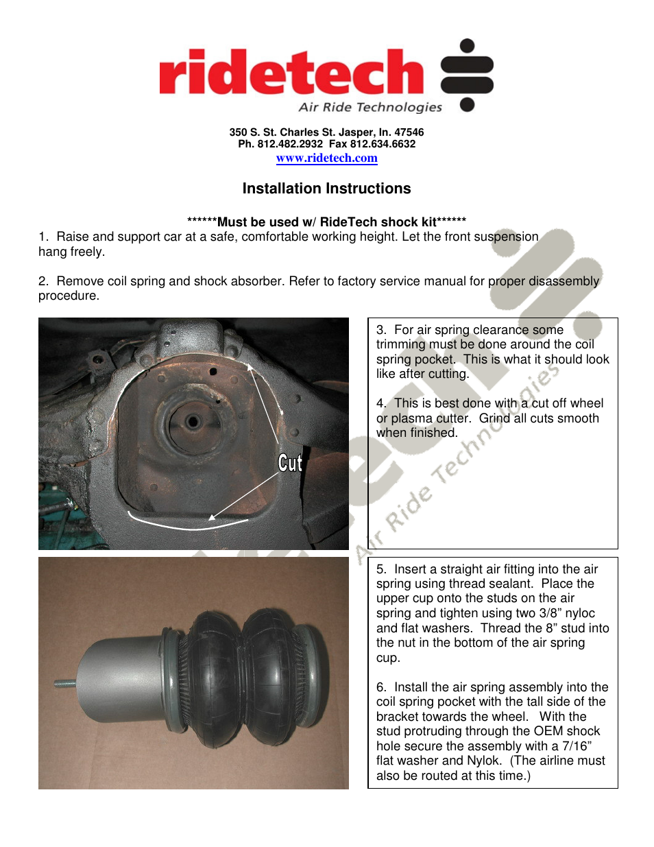 Ridetech 11011099 User Manual | Page 2 / 3