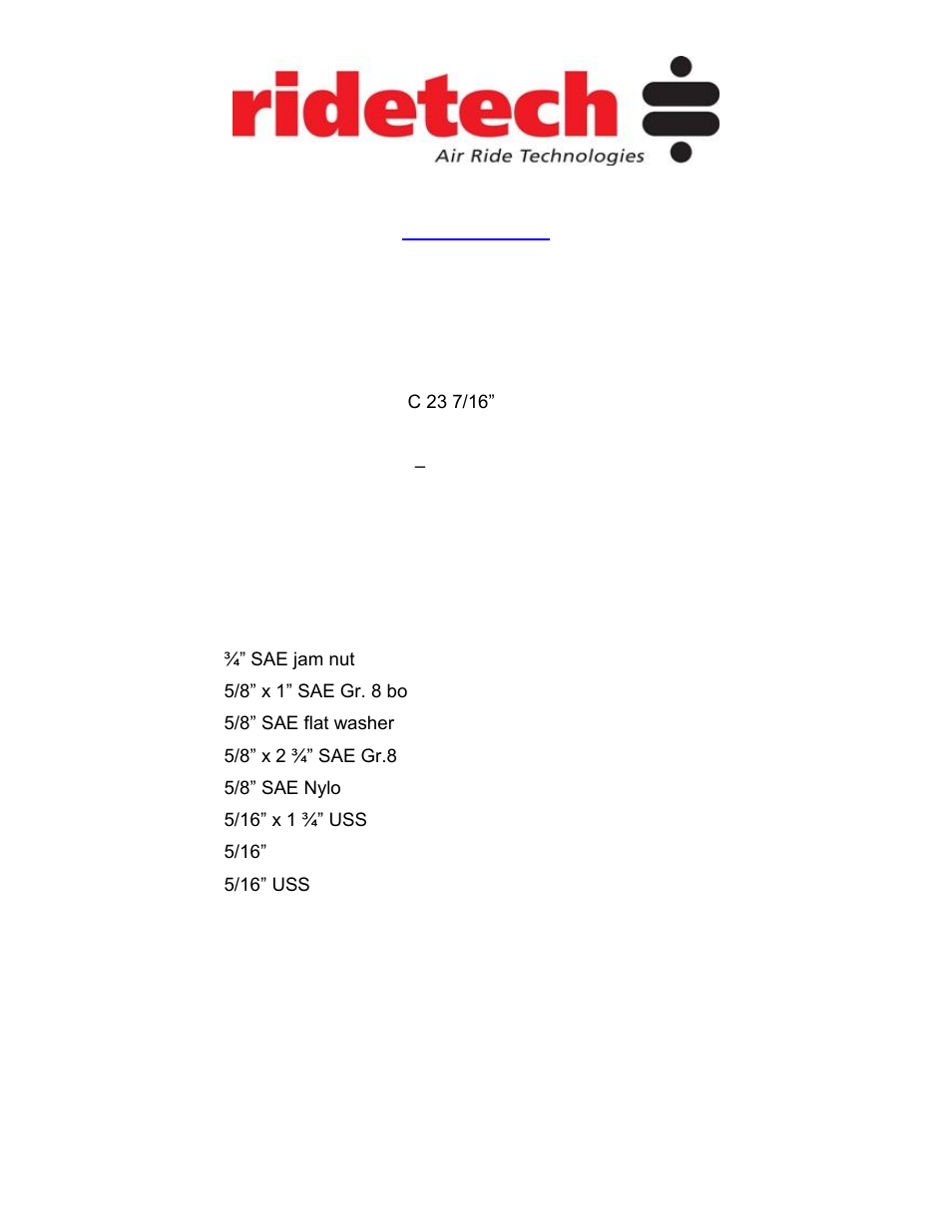 Ridetech 11339000 User Manual | 2 pages