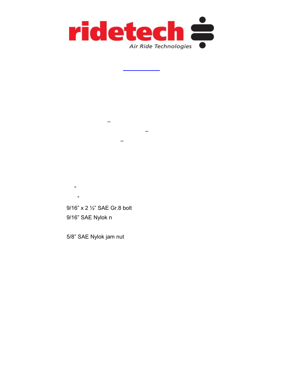 Ridetech 11069000 User Manual | 2 pages