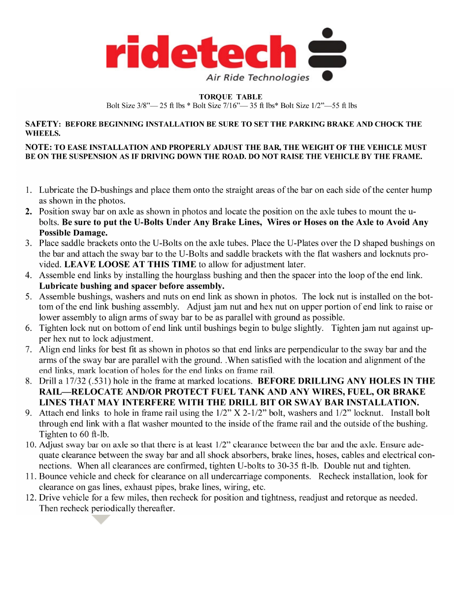 Ridetech 11379102 User Manual | Page 3 / 3