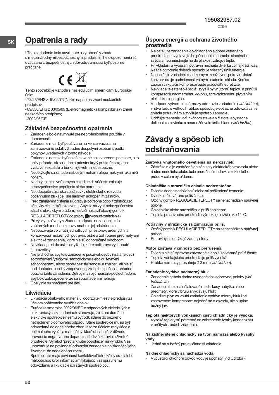 Indesit RAA 24 N User Manual | Page 52 / 52