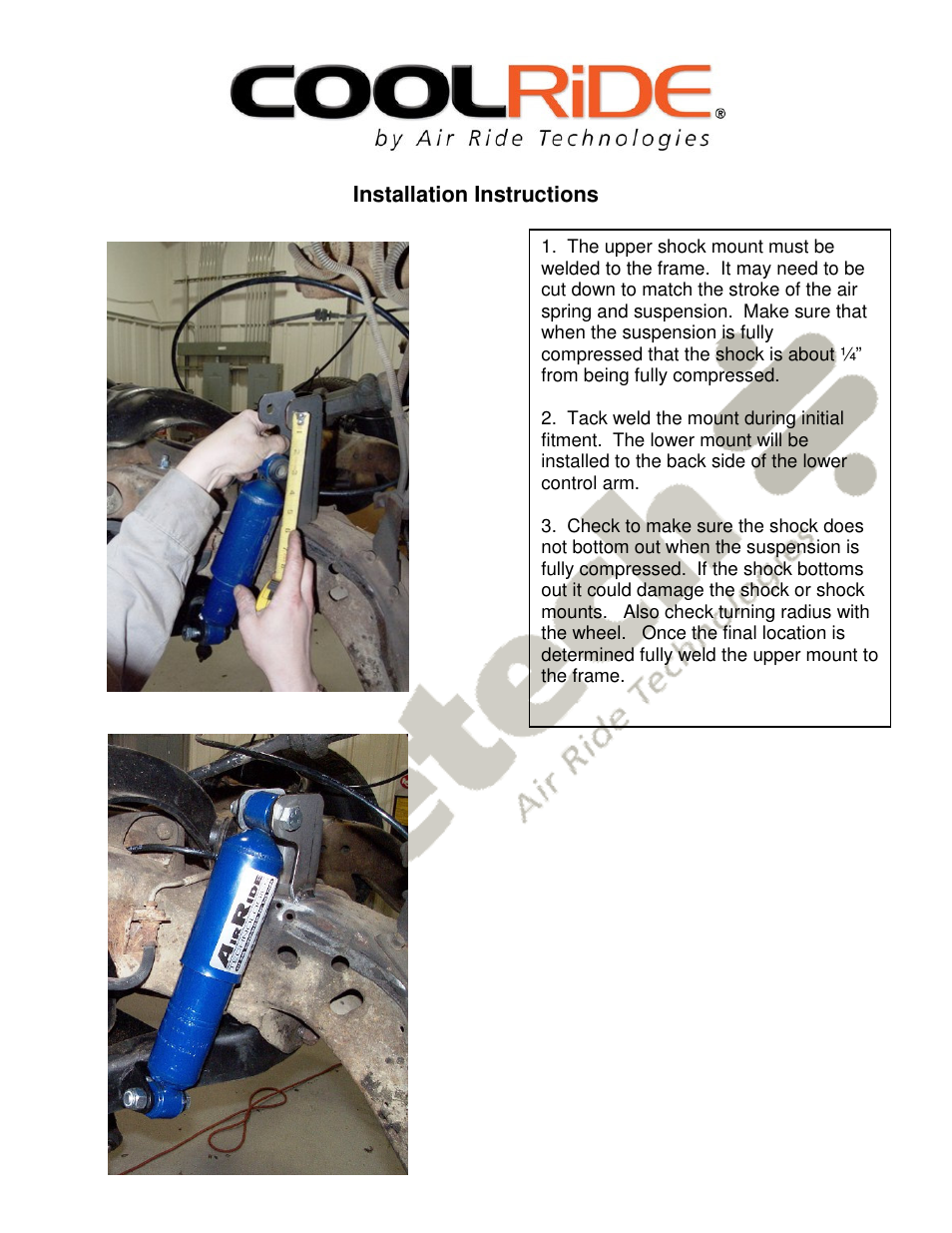 Ridetech 19010500 User Manual | Page 2 / 2