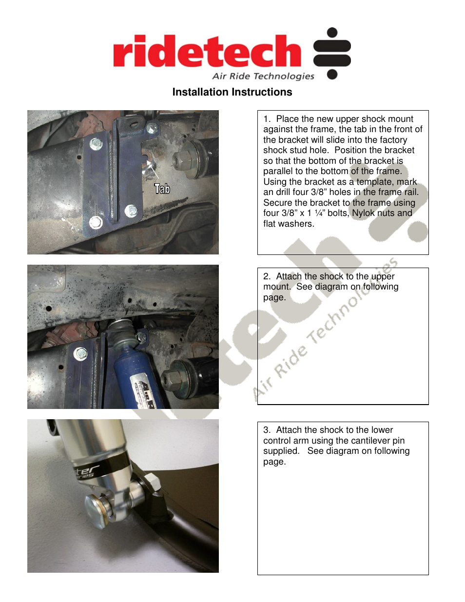 Ridetech 11360602 User Manual | Page 2 / 4