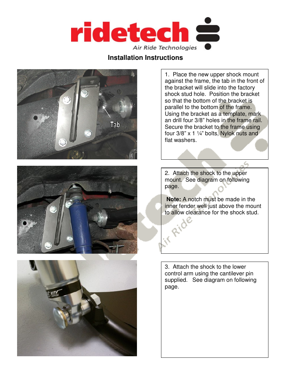 Ridetech 11330607 User Manual | Page 2 / 3