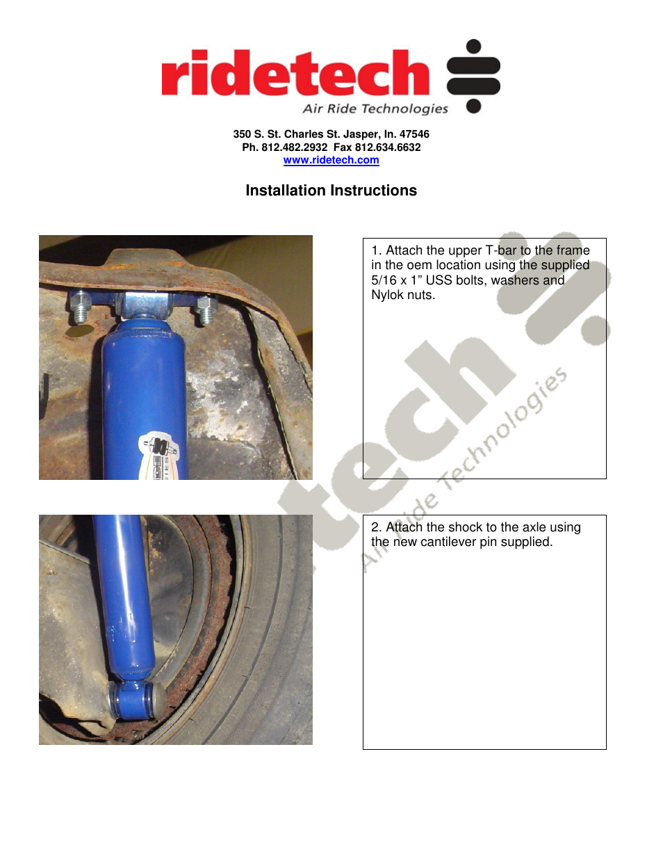 Ridetech 11280709 User Manual | Page 2 / 2