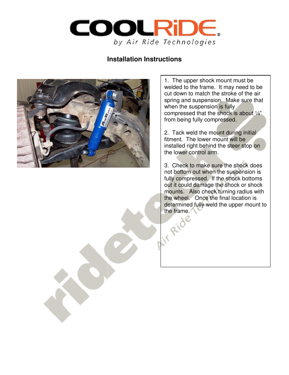 Ridetech 11220500 User Manual | Page 2 / 2