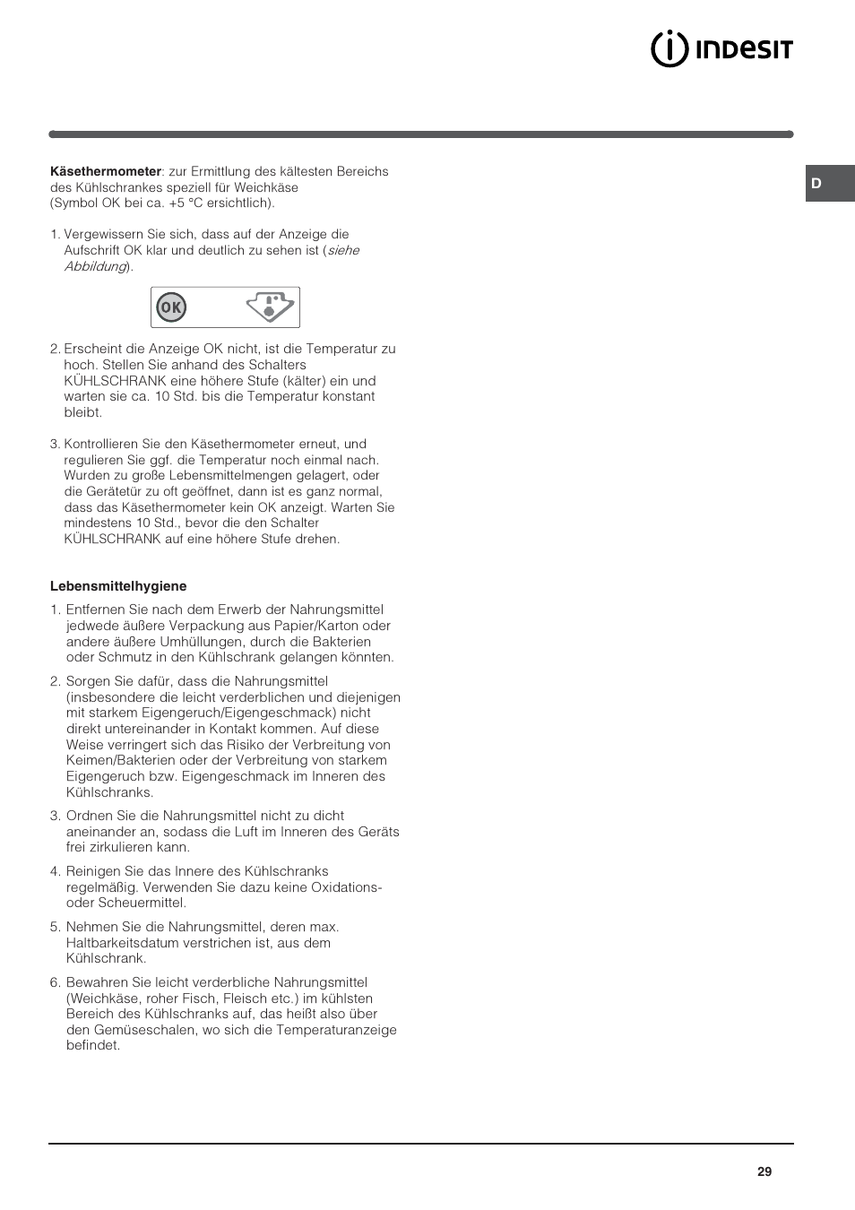 Indesit IN S 2311 User Manual | Page 29 / 48