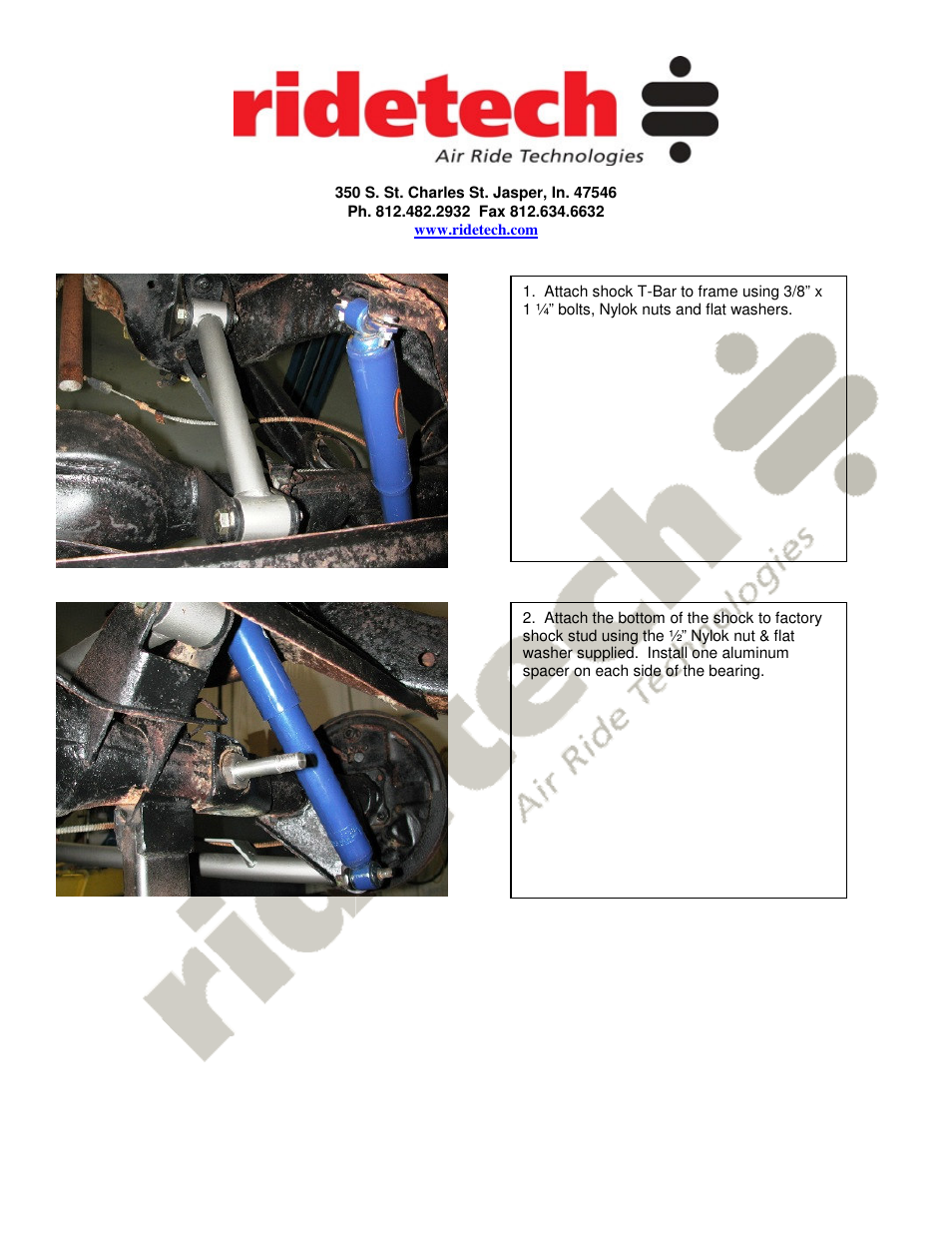 Ridetech 11050701 User Manual | Page 2 / 2