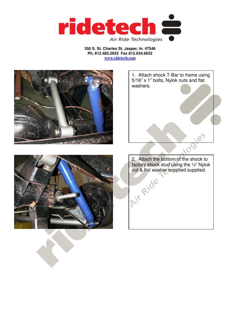 Ridetech 11050700 User Manual | Page 2 / 2
