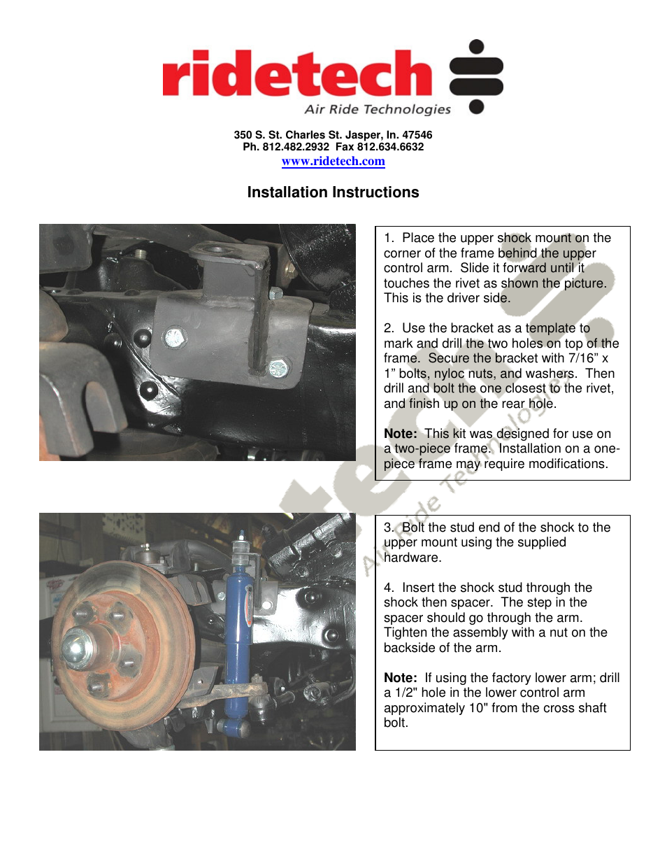 Ridetech 11010500 User Manual | Page 2 / 2