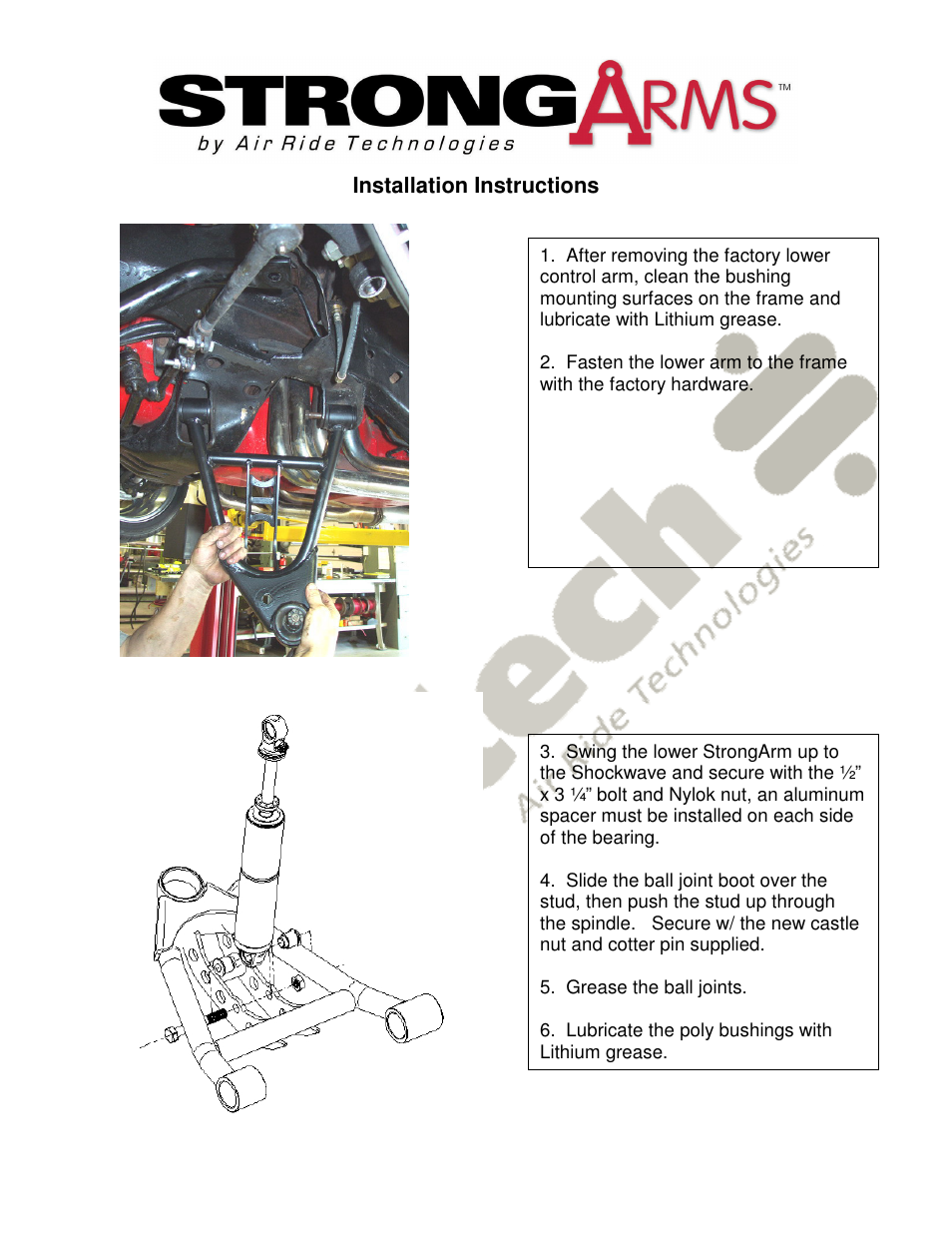 Installation instructions | Ridetech 11392899 User Manual | Page 2 / 3