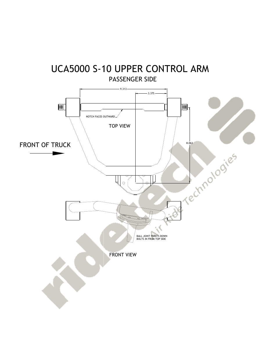 Front of truck passenger side | Ridetech 11323699 User Manual | Page 3 / 4