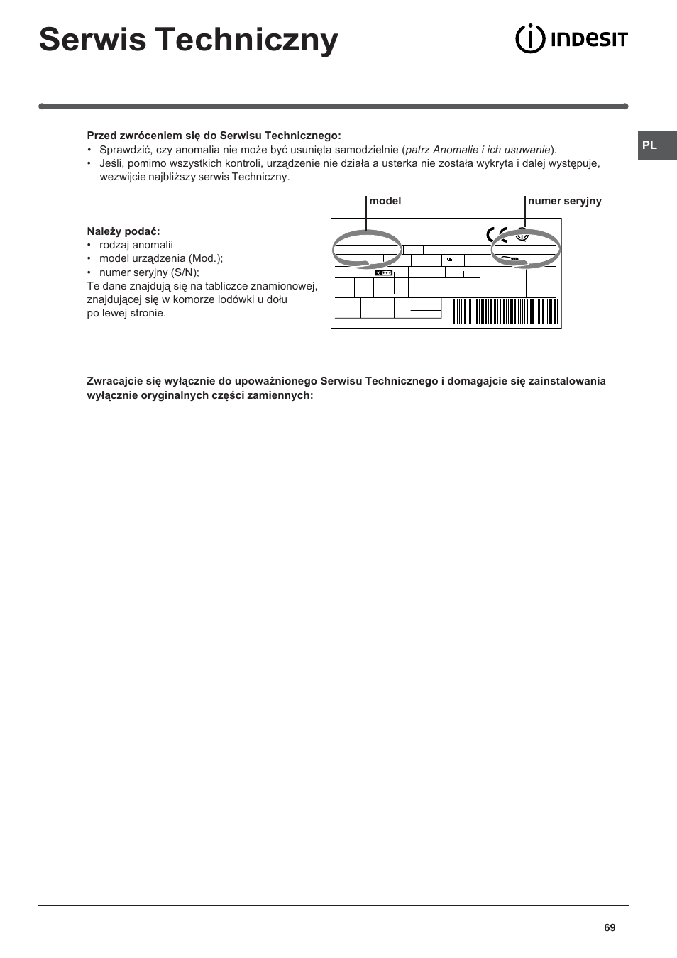 Indesit BAAN 10 User Manual | Page 69 / 72