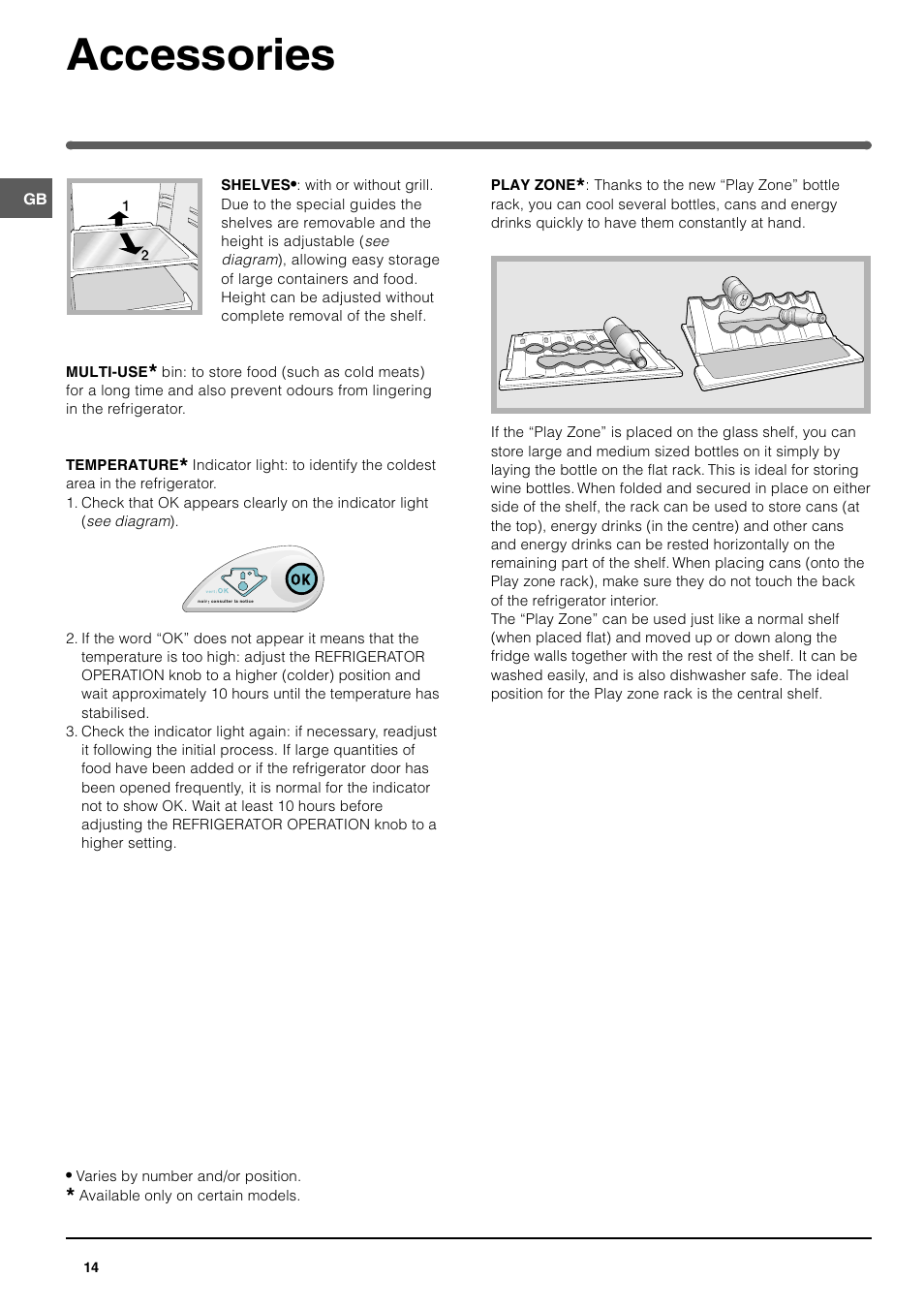 Accessories | Indesit BAAN 12 User Manual | Page 14 / 72