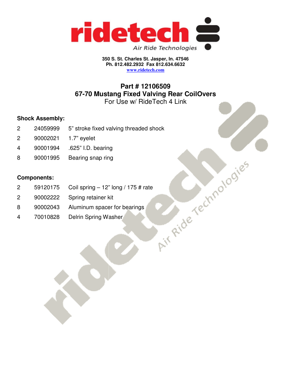 Ridetech 12100109 User Manual | Page 12 / 21