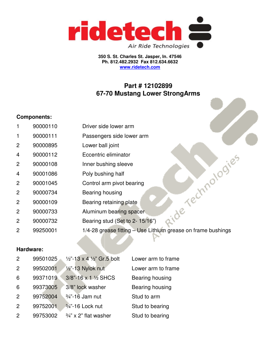 Ridetech 12100109 User Manual | Page 5 / 21
