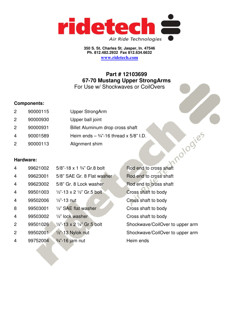 Ridetech 12100109 User Manual | Page 9 / 21
