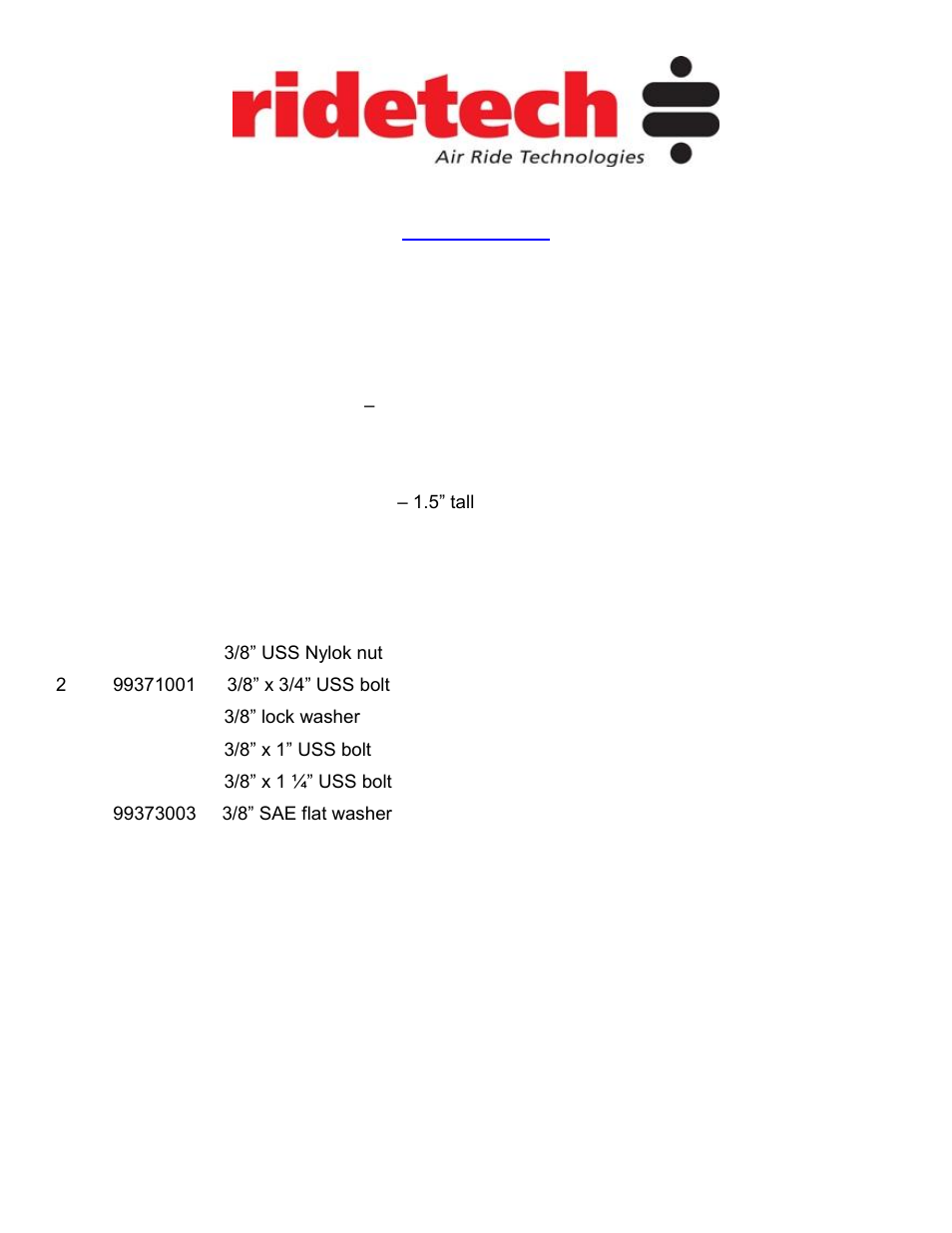 Ridetech 11360199 User Manual | Page 2 / 15