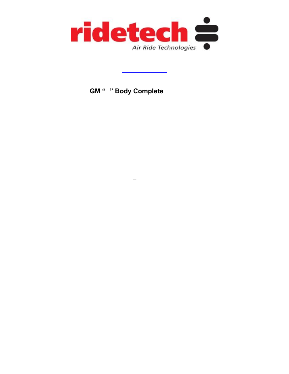 Ridetech 11260109 User Manual | 25 pages