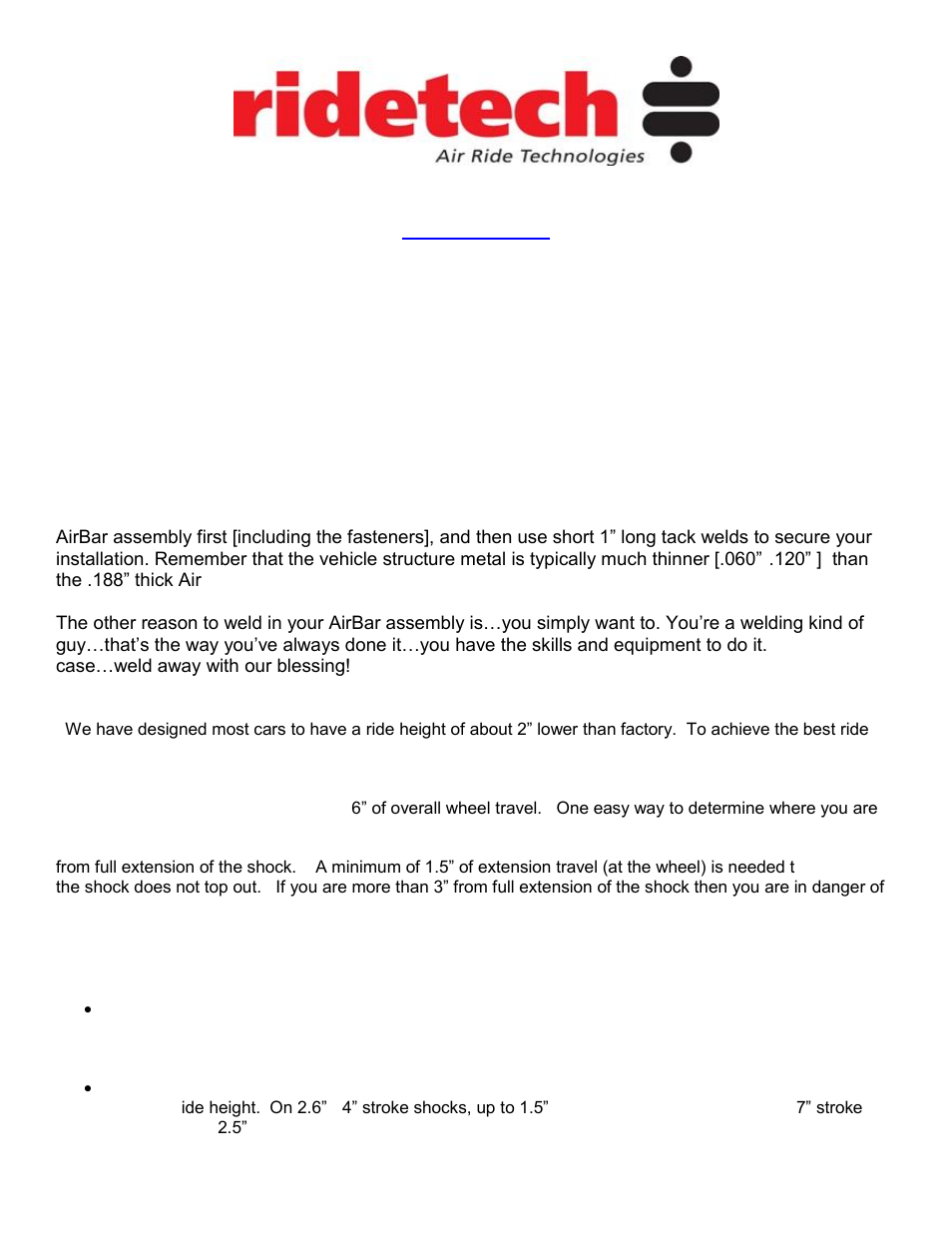 Should i weld my airbar 4 link assembly in | Ridetech 11260109 User Manual | Page 24 / 25