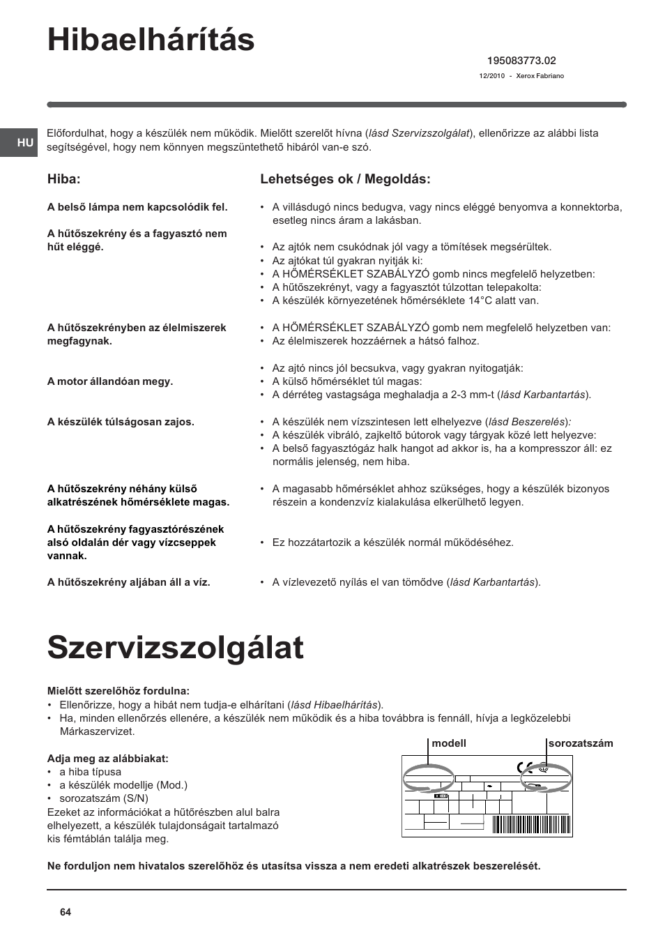 Indesit BAAAN 12 User Manual | Page 64 / 72